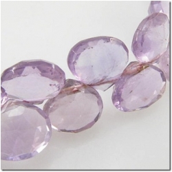 5 Amethyst faceted  drop briolette gemstone beads (N) 5.5 to 6.9mm